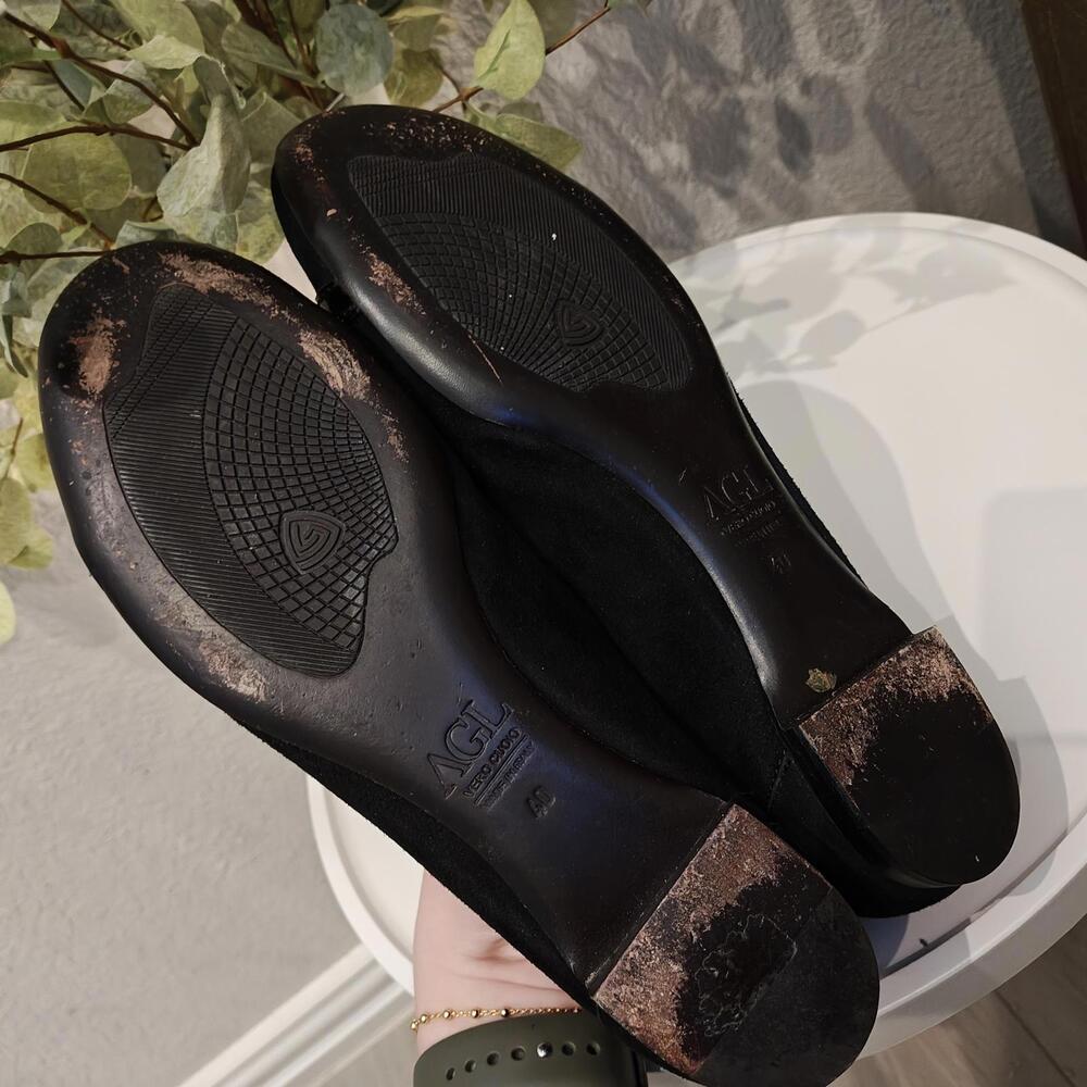 AGL Attilio Giusti Leombruni Black Suede Flat Sparkle Very Good SZ 40 (US 9) - Picture 4 of 6